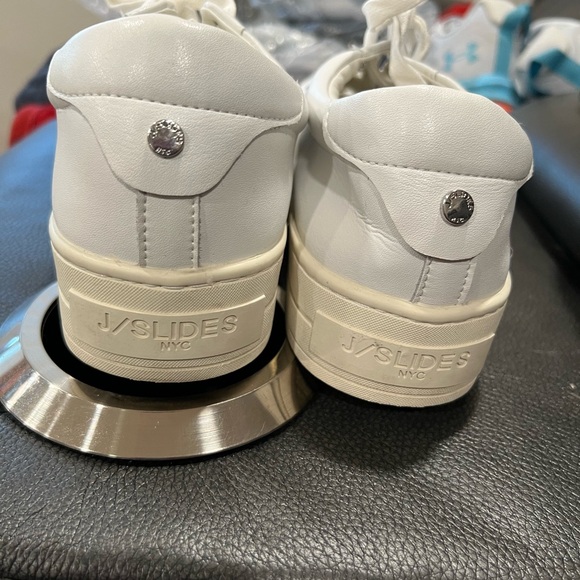 J Slides Women's White Platform Sneakers - Picture 2 of 2